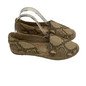 Sam Edelman Kesia Snakeskin Leather Espadrille Loafers - Size 9 Preppy Office
